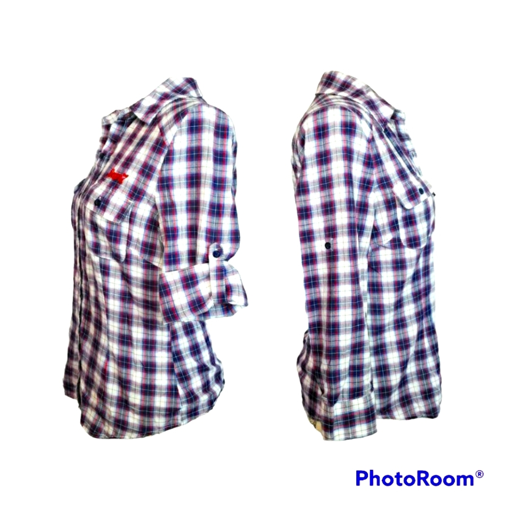 7Seven Women Button-down Plaid Top Small - Picture 4 of 12
